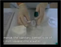 Surface of the sample by swab method